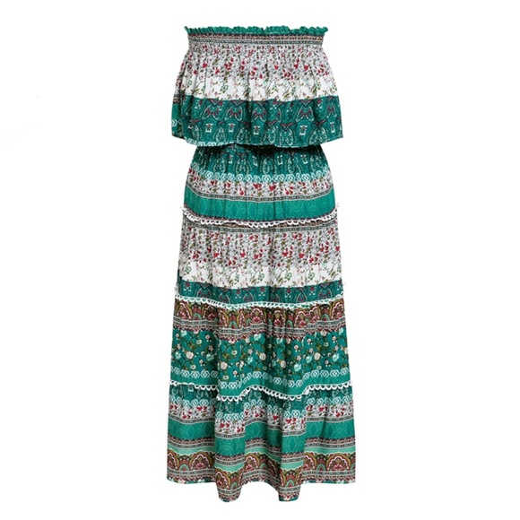 BOHO | Green Bohemian Two-Piece Outfit- 669 - Picture 3 of 8